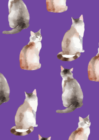 calm cats3 on purple