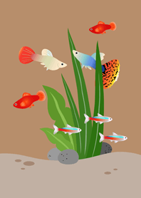 虛擬魚缸！(奶茶色)