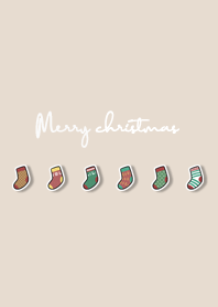 christmas socks - almond