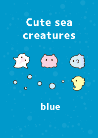 Cute sea creatures blue
