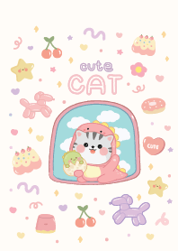 Cat cute pastel : minimal lover