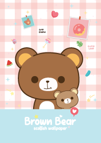 Brown Bear Scottish Pattern Blue