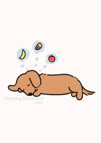 Dreaming Dachshund-red-