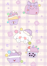 White dog decorated for Christmas1