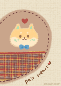 ペアハート クリーム ベイジュ 子犬 ボーイ