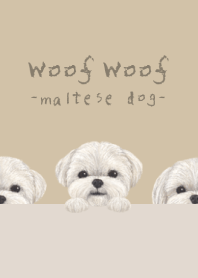 Woof Woof -Maltese dog- DUSTY BEIGE