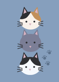 シンプル・ねこ/くすみブルー