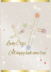 ベージュ&ピンク/ 全幸運を呼ぶ十字架