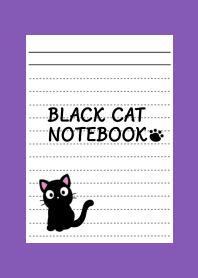 BLACK CAT NOTEBOOK/PURPLE/YELLOW