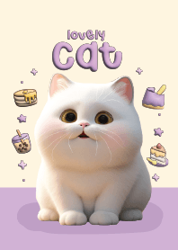 Cat Chubby Cute : Purple :D