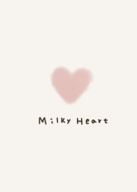 Fluffy heart. Milky white.