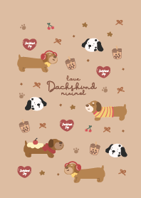 I Love Dachshund Cute : Brown