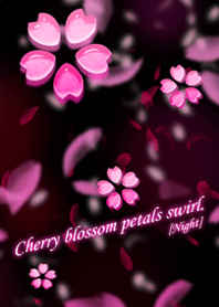 Cherry blossom petals swirl.[Night]