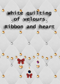 White quilting of velours(Ribbon,heart)