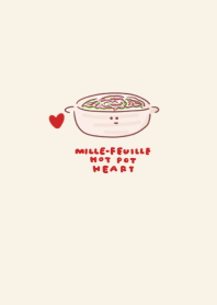 simple Mille-feuille hot pot heart beige