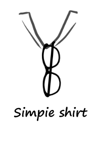 シンプルなシャツとめがね