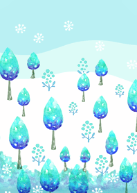 Scandinavian style watercolor forest.