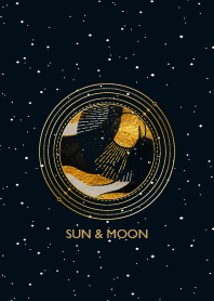 黑色背景中的太陽和月亮 29