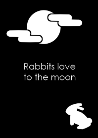 Rabbits love to the moon
