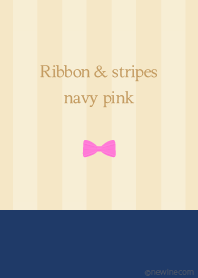 Ribbon & stipes navy pink