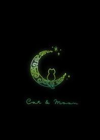 Cat & Moon: deep green