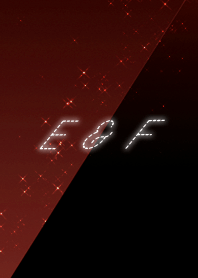 E & F cool red & black initial