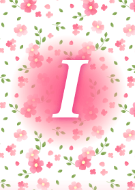I-Initial- Flower-pink