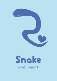 Snake & heart Baby blue