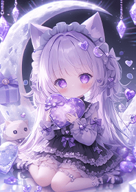 ⭐夢幻紫月下的貓耳小公主❤️