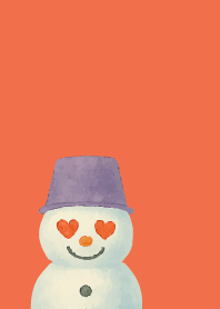 red & yellow 表情豊かな雪だるま5