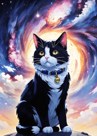 Night Moon Star Cat 9d98b6