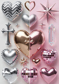 Sparkly Silver Pink Y2K Theme