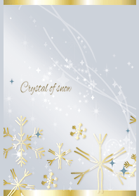 ベージュ&ブルー 可愛い雪の結晶 ＠冬特集