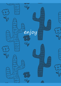 rough cactus on blue