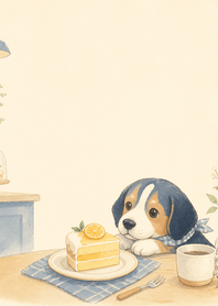 Indigo Beagle Yuzu Cake Desk