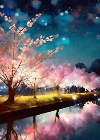 美しい夜桜の着せかえ#2795
