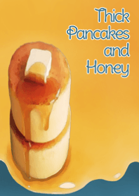 Thick pancakes and Honey