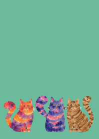 Amusing Cats02 blue green