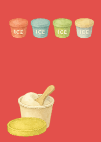 Summer ice cream on red