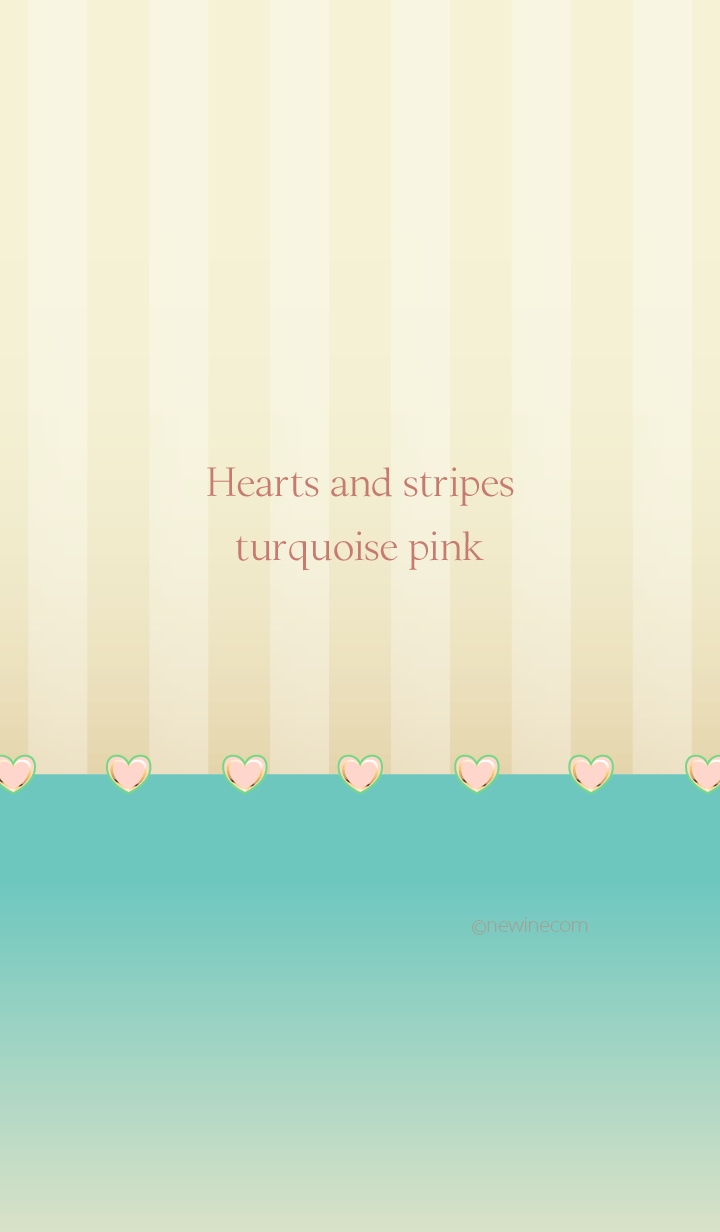 Hearts and stripes turquoise pink