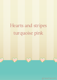 Hearts and stripes turquoise pink