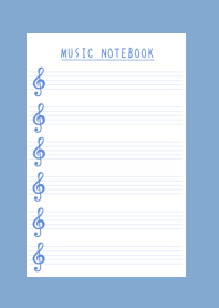 DUSTY BLUE COLOR MUSICAL NOTES