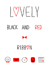 LOVELY BLACK AND RED RIBBON