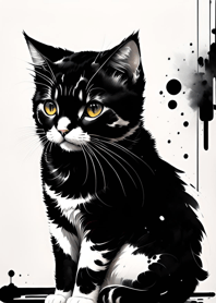 Cute black cat 7e3ci