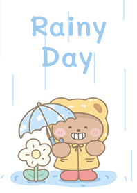 Bear On Blue Rainy Day!