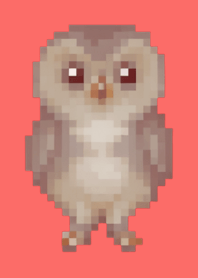 올빼미 픽셀 아트 테마 레드 01