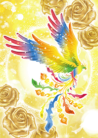 金運引き寄せ✨虹色鳳凰と黄金の薔薇