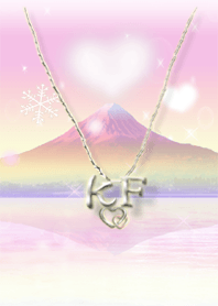 イニシャル27 K&F （ハートの雲と富士山）