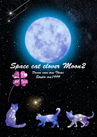 運気上昇 Lucky cat clover Moon2