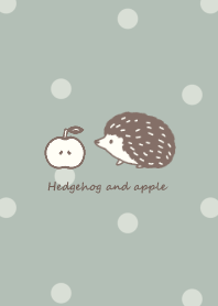 Hedgehog and apple *smoky green* 2